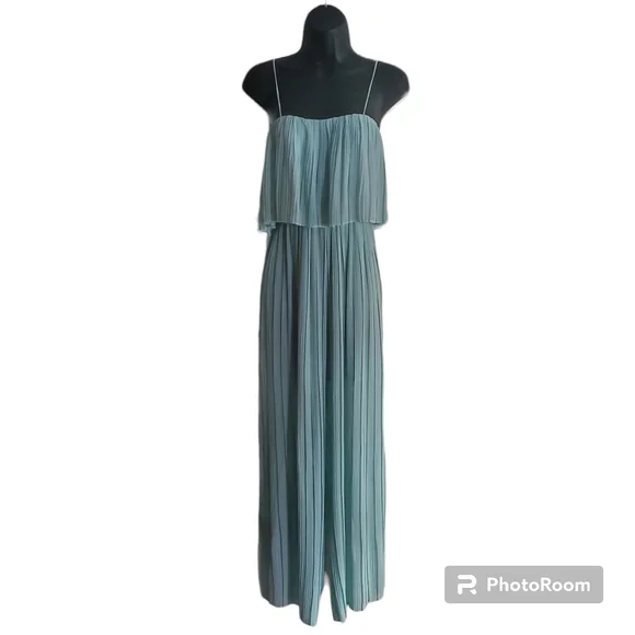 VICI Nikita Plisse Sage Jumpsuit Size Small - Picture 5 of 8